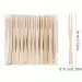 100pcs/500pcs Bamboo Fork - 9Cm/3.54In, Disposable Double Prong Fruit Tail Forks_maomaolike.com