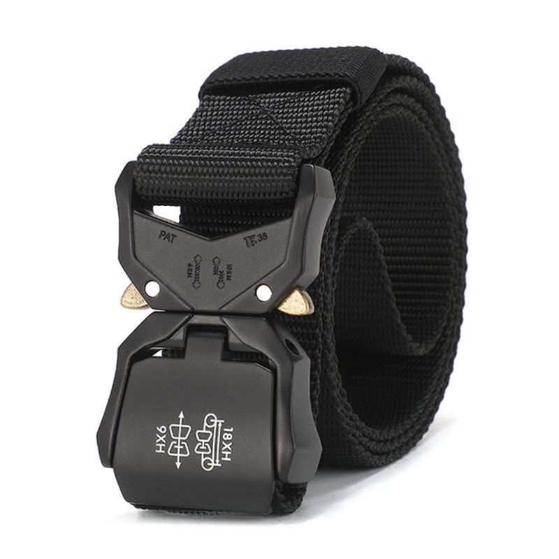HOT New Tactical Military high quality Nylon men's training belt metal multifunctional buckle outdoor sports hook new_maomaolike.com
