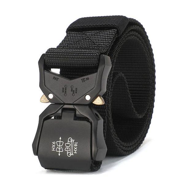 HOT New Tactical Military high quality Nylon men's training belt metal multifunctional buckle outdoor sports hook new_maomaolike.com