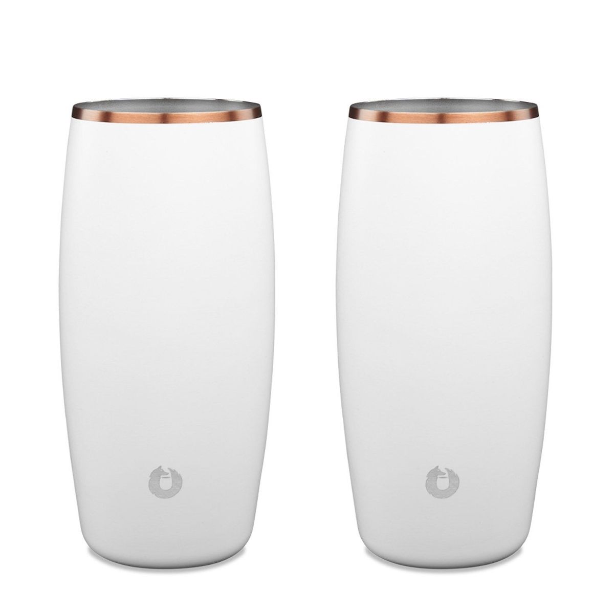 Stainless Steel Beer Glass Set, Set Of 2 - White_maomaolike.com