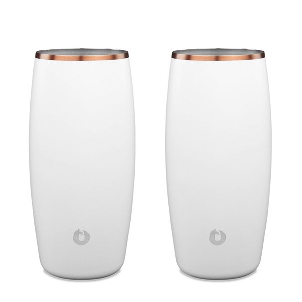 Stainless Steel Beer Glass Set, Set Of 2 - White_maomaolike.com