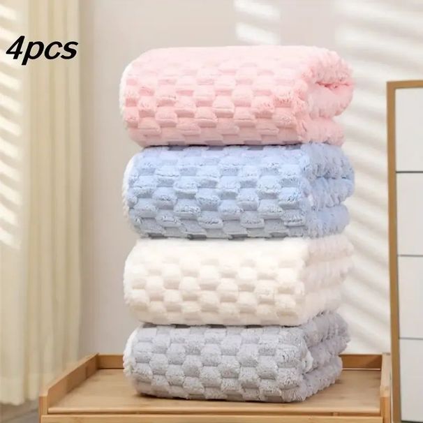 Luxury Microfiber Bath Towels 4-Pack Ultra Lightweight & Hypoallergenic For Spa, Gym, Travel | Super Soft Set, 4 Colors_maomaolike.com