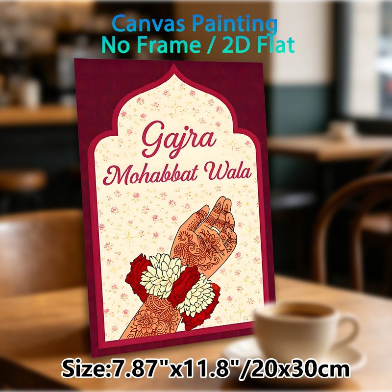 Gajra Mohabbat Wala Indian Mehndi Themed Painting Poster, Vibrant Traditional Intricate Henna Art & Floral Gajra Design Poster, Cultural Festive Decor_maomaolike.com