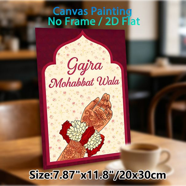 Gajra Mohabbat Wala Indian Mehndi Themed Painting Poster, Vibrant Traditional Intricate Henna Art & Floral Gajra Design Poster, Cultural Festive Decor_maomaolike.com