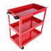 Tool Cart On Wheels, 3 Tier Rolling Mechanic Tool Cart, Heavy Duty Steel Utility Cart W/Lockable Wheels, 450 LBS Capacity Industrial Service Cart For Garage, Warehouse, Workshop (Bright Red)_maomaolike.com