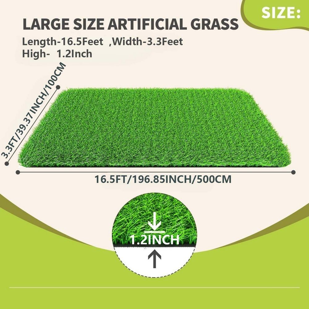 3FT*16FT Artificial Turf, Professional Dog Mat Large Turf Outdoor Carpet Terrace Pet Lawn, Artificial Carpet With Drainage Holes (Grass Height 0.78 Inches/2cm) WL_maomaolike.com