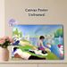 Riverbank Leisure Painting Poster, Impressionist-style Serene Riverbank Scene With Relaxing Figures Poster, Timeless Artistic Wall Decor Suitable For_maomaolike.com