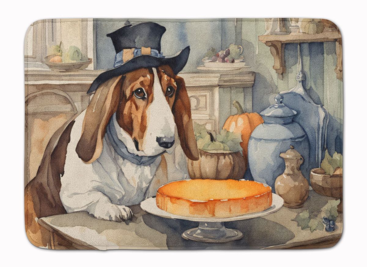 Basset Hound Fall Kitchen Pumpkins Memory Foam Kitchen Mat Machine Washable Anti-Fatigue Mat Cushion Comfort Bath Mat Or Kitchen Rug_maomaolike.com