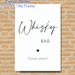 Whisky Bar Themed Painting Poster, Minimalist Black & White Typographic Poster, Elegant Decor Ideal For Home Bar, Lounge And Entertainment Area_maomaolike.com