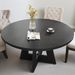 Round Dining Table For 4, 47" Wooden Kitchen Table Farmhouse Dinner Table_maomaolike.com