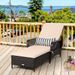 Outdoor Patio Wicker Chaise Lounge Chair With Adjustable Backrest And Pillow Of Up400lbs Foryard, Lawn, Poolside, Beach, Or Balcony_maomaolike.com