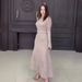 Women's Clothing solid color round neck slim fit long sleeve high waist long skirt suit for women_maomaolike.com
