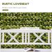 2-Seater Wooden Garden Bench, 4FT Outdoor Patio Loveseat With Unique X-Shape Back For Yard, Lawn, Porch, White_maomaolike.com