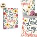 The Lord Is My Shepherd Themed Painting Poster, Whimsical Hand-drawn Floral Poster, Inspirational Religious Message Decor Ideal For Home, Living Room_maomaolike.com