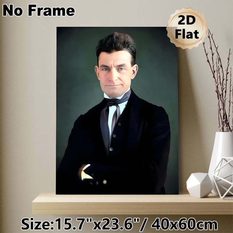 Vintage Gentleman Portrait Painting Poster, Elegant Classic Formal-attire Portrait Poster, Timeless Sophisticated Decor Ideal For Home Study, Office_maomaolike.com