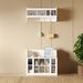 ON-TREND Shoe Storage Bench With Shelves And 4 Hooks, Elegant Hall Tree With Wall Mounted Coat Rack, Entryway Organizer For Hallway, Foyer, Mudroom, White_maomaolike.com
