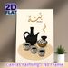 Ethiopian Coffee Buna Painting Poster, Warm-toned Minimalist Traditional Coffee Set Illustration Poster, Brings Cultural Appeal, Perfect For Kitchen_maomaolike.com