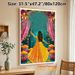 Indian Traditional Dance Painting Poster, Vibrant Colorful Festive Celebration Scene Poster, Captivating Cultural Artwork Ideal For Living Room_maomaolike.com
