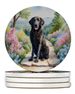 Curly-Coated Retriever Spring Path Large Sandstone Coasters Pack Of 4 Absorbent Round Coasters Decor Gifts For Men Or Women, 4 In, Multicolor_maomaolike.com
