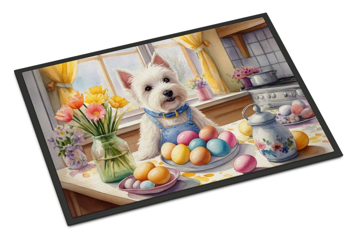 Decorating Easter Westie Doormat Front Door Mat Indoor Outdoor Rugs For Entryway, Non Slip Washable Low Pile, 24H X 36W_maomaolike.com
