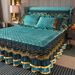 European Style Crystal Quilted Skirt Thickened Milk Velvet Single Lace Bed Mattress Dust Cover Protector_maomaolike.com
