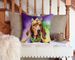 Redbone Coonhound King Of Mardi Gras Throw Pillow Machine Washable, Indoor Outdoor Decorative Pillow For Couch, Bed Or Patio, 14Hx14W_maomaolike.com