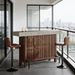 Home Bar Unit, Modern 2-Tier Bar Table With Footrest_maomaolike.com