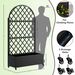 round Metal Planter Box With Trellis Raised Garden Bed With 4 WheelsTrellis & Privacy Screen For Climbing Plants, Vegetables, Vines_maomaolike.com