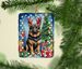 German Shepherd Christmas Reindeer Porcelain Ornament Christmas Tree Hanging Decorations For Home Christmas Holiday, Rectangle, Gift, Multicolor_maomaolike.com