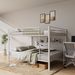 Full Over Full Bunk Bed, Heavy Duty Metal Bunk Bed Frame With Built-in Ladder And Safety Guard Rail, Low Metal Bunk Bed Frame For Kids, No Boxspring Required, For Small Spaces, White_maomaolike.com