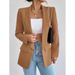 Women's Clothing autumn and winter solid color lapel small suit temperament commuter jacket_maomaolike.com