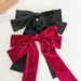 Solid color velvet bow ribbon hairpin female back of the head spring clip velvet hair accessories E275_maomaolike.com