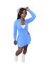 women's clothing sports casual tight waist long sleeve flared skirt two piece suit (with safety pants_maomaolike.com