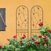 2 Pack Metal Garden Trellis 86.7" X 19.7" Rustproof Trellis For Climbing Plants Outdoor Flower Support Butterfly Deco Black_maomaolike.com