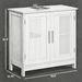 Gray White Bathroom Under Sink Cabinet Vanity Unit With Adjustable Shelf Space Saver_maomaolike.com