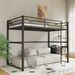 Metal Loft Bed Twin Size, Loft Bed Frame With Safety Guard Rails & Flat Ladder, Twin Loft Bed For Kids Teens Adults, Black_maomaolike.com
