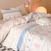 1 Winter Thickened Bionic Wool Velvet Four-Piece Set Snowman Bear Print Duvet Cover Coral Fleece Bed Sheet Warm Bedding_maomaolike.com