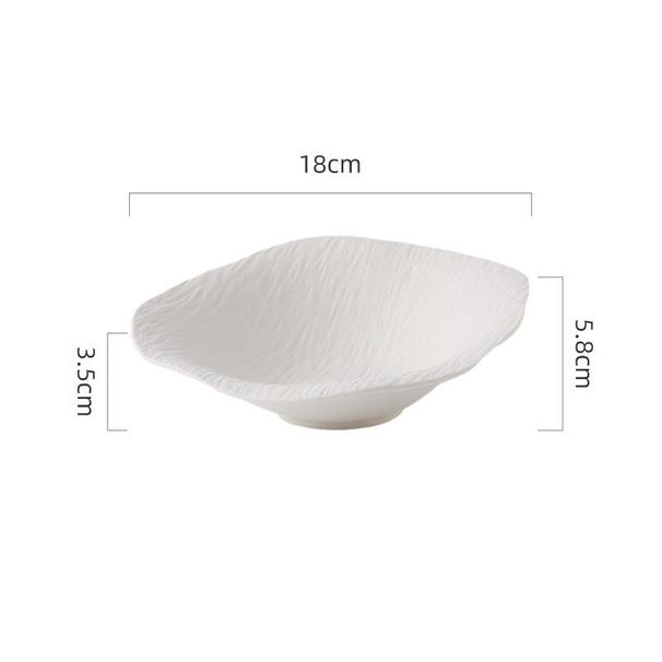 High-Value Ceramic Irregular Plate, Unique Shape Plate, Western Restaurant Simple Stone Pattern Deep Plate_maomaolike.com