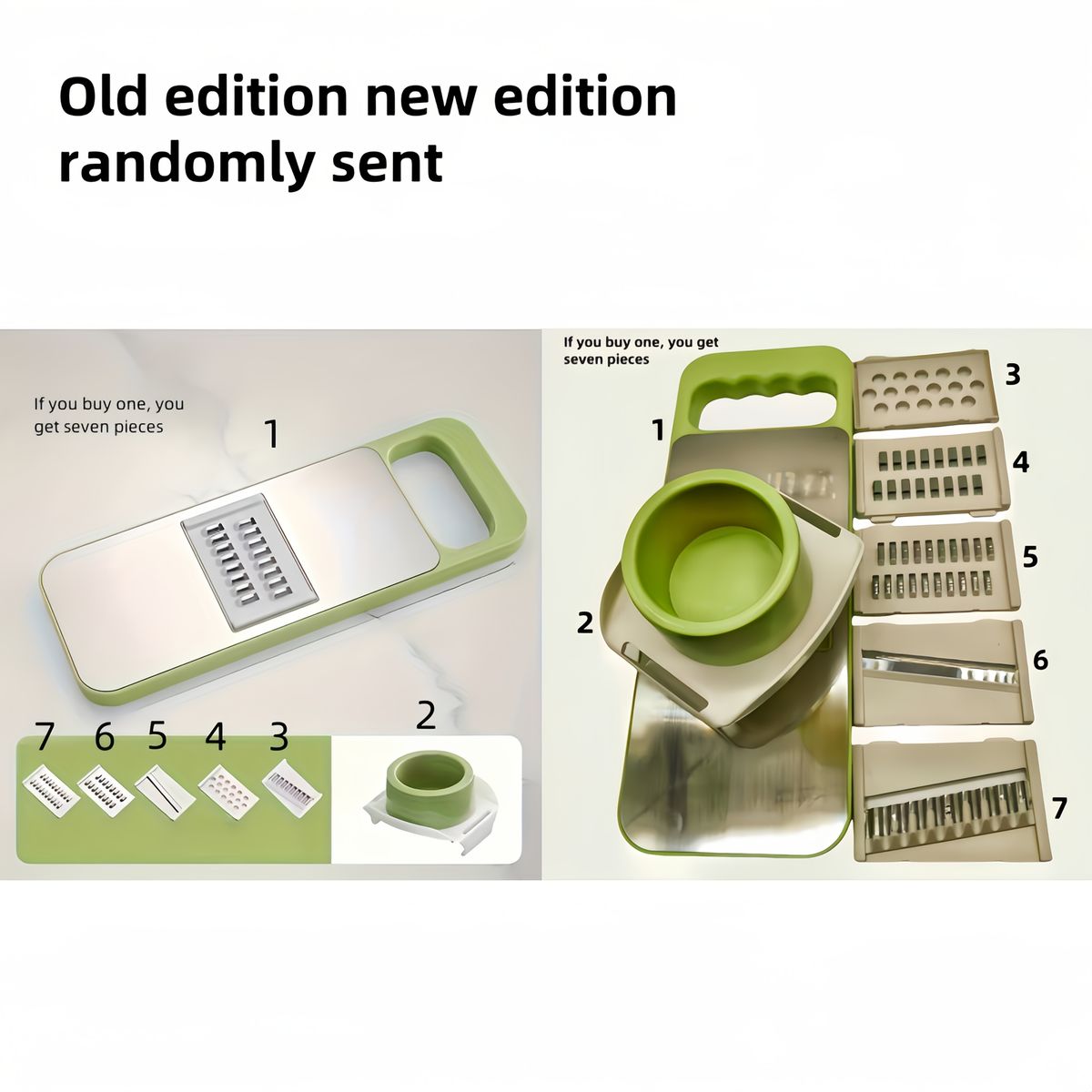 7pcs/set Multifunctional Vegetable Slicer And Grater Set Interchangeable Blades Manual Kitchen Tool Kit - For Potatoes_maomaolike.com