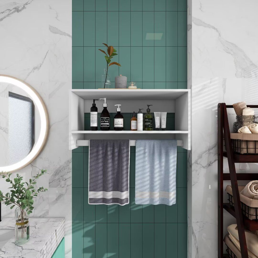 16"H Livelylodge Wooden Modular Closet Strorage :Closet Organizer Modern Open Wardrobe Closet System With Hanging Rod And Shelves For Bathroom White Finish For All Ages_maomaolike.com