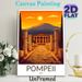 Pompeii Ancient Ruins Painting Poster, Warm-toned Retro Historic Scenery Poster, Captivating Ancient Architecture View, Ideal For Home Living Room Or_maomaolike.com