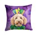 Labradoodle King Of Mardi Gras Throw Pillow Machine Washable, Indoor Outdoor Decorative Pillow For Couch, Bed Or Patio, 18Hx18W_maomaolike.com