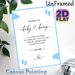 Baby Shower Measure The Bump Painting Poster, Delicate Blue Footprint & Cloud Design Poster, Fun Interactive Game Decor For Baby Shower Parties_maomaolike.com