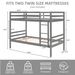 Twin Over Twin Bunk Bed With Ladder,Wooden Bunk Bed With High Guardrail And Ladder For Kids, Teens, Dorm Rooms, And Guest Rooms,No Box Spring Needed,Grey_maomaolike.com
