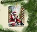 Black Pug And Santa Claus Porcelain Ornament Christmas Tree Hanging Decorations For Home Christmas Holiday, Rectangle, Gift, Multicolor_maomaolike.com
