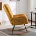 Rocking Chair With Pocket, Soft Teddy Fabric Rocking Chair For Nursery, Comfy Wingback Golider Rocking Chair With Safe Solid Wood Base For Living Room Bedroom Balcony(Turmeric)_maomaolike.com