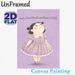Cute Chubby Cartoon Girl Painting Poster, Soft Purple-toned Whimsical Poster, Warm Playful Artwork Of Girl In Striped Dress, Ideal Decor For Bedroom_maomaolike.com