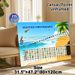 Guitar Fretboard Painting Poster, Colorful Beach-Themed Educational Poster, Clear Note Layout For Guitar Learning, Ideal For Music Practice Rooms_maomaolike.com