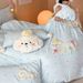 1 Winter Cartoon Thickened Milk Velvet Four-Piece Set Polka Dot Puppy Coral Fleece Duvet Cover Bed Sheet Girly Heart Bedding_maomaolike.com