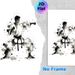 Karate Themed Painting Poster, Monochrome Ink Wash Style Karate Practitioner In Combat Stance Poster, Artistic Splatter Design Ideal For Home Gym_maomaolike.com